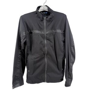 J Lindeberg Mens Black Full Zip Golf Jacket‎ Size M Lightweight Athleisure
